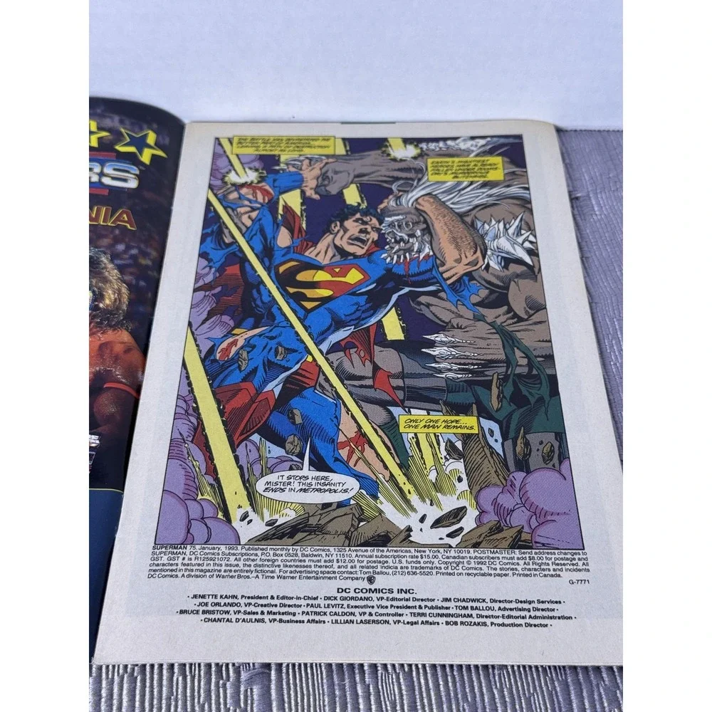 Vintage 1993 DC Superman #75 Comic Book Death Of Superman Doomsday Key Issue